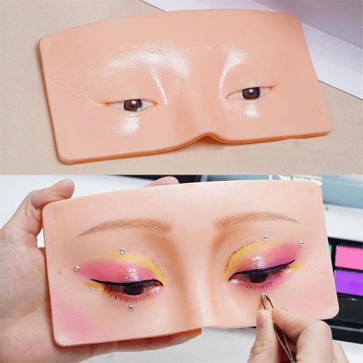 Wheat Skin Color Makeup Practice Face With Plastic Stand 5D Silicone Full  Fa 2bd