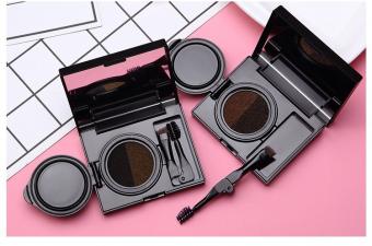 Crema para cejas de 2 colores, con cepillo para cejas y peine para pestañas, portátil con espejo