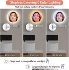 1X/10X Wall Mounted Makeup Mirror, 8" Double Sided Vanity Mirror for Bathroom, 360 Rotating Extendable, Smart Touch, USB Rechargeable