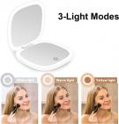 1X/5X Grossissant LED Miroir de Poche, Double Face, Portable pour le Voyage