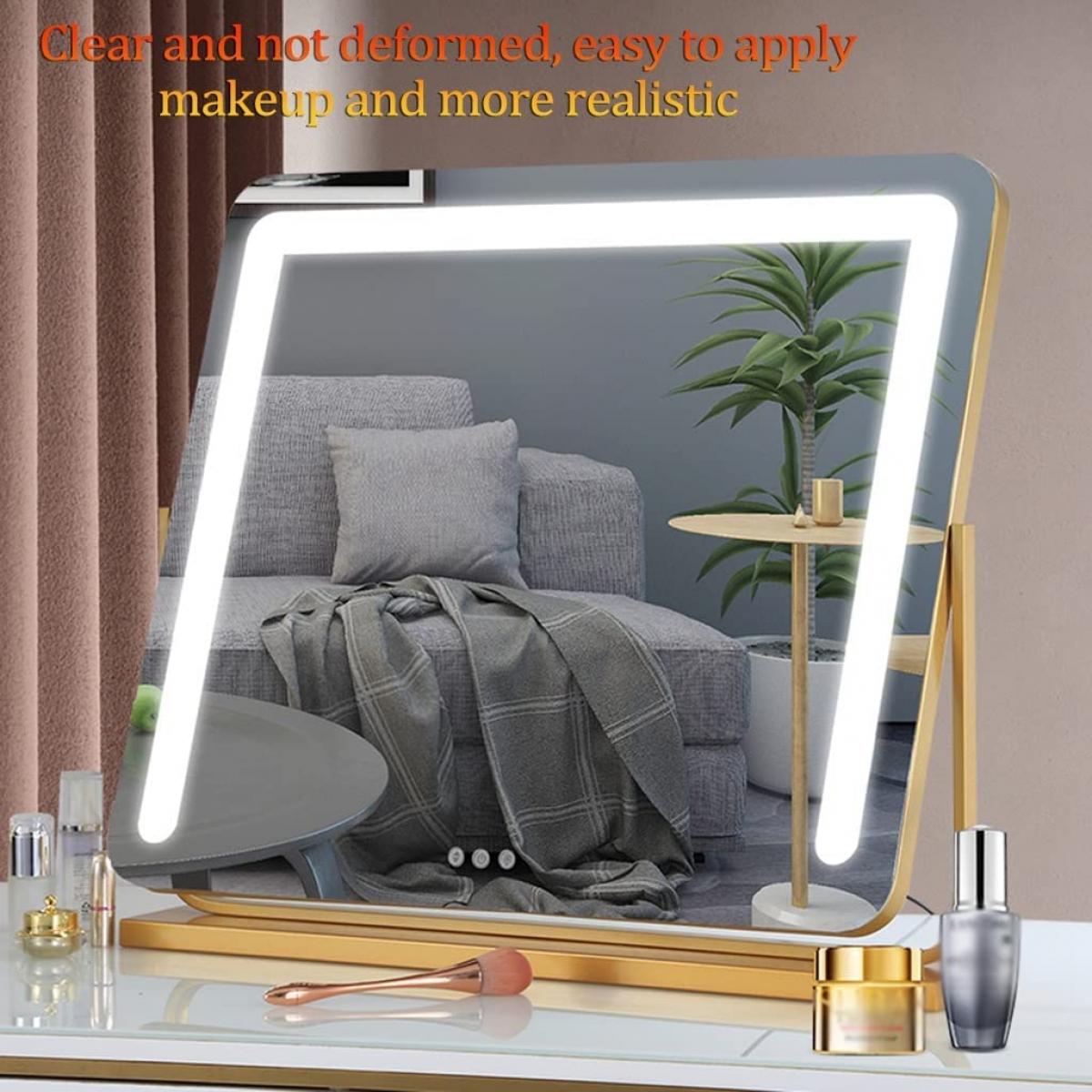 FREYARA Large Makeup Vanity Mirror 50*42cm with LED Lights, 3 Color