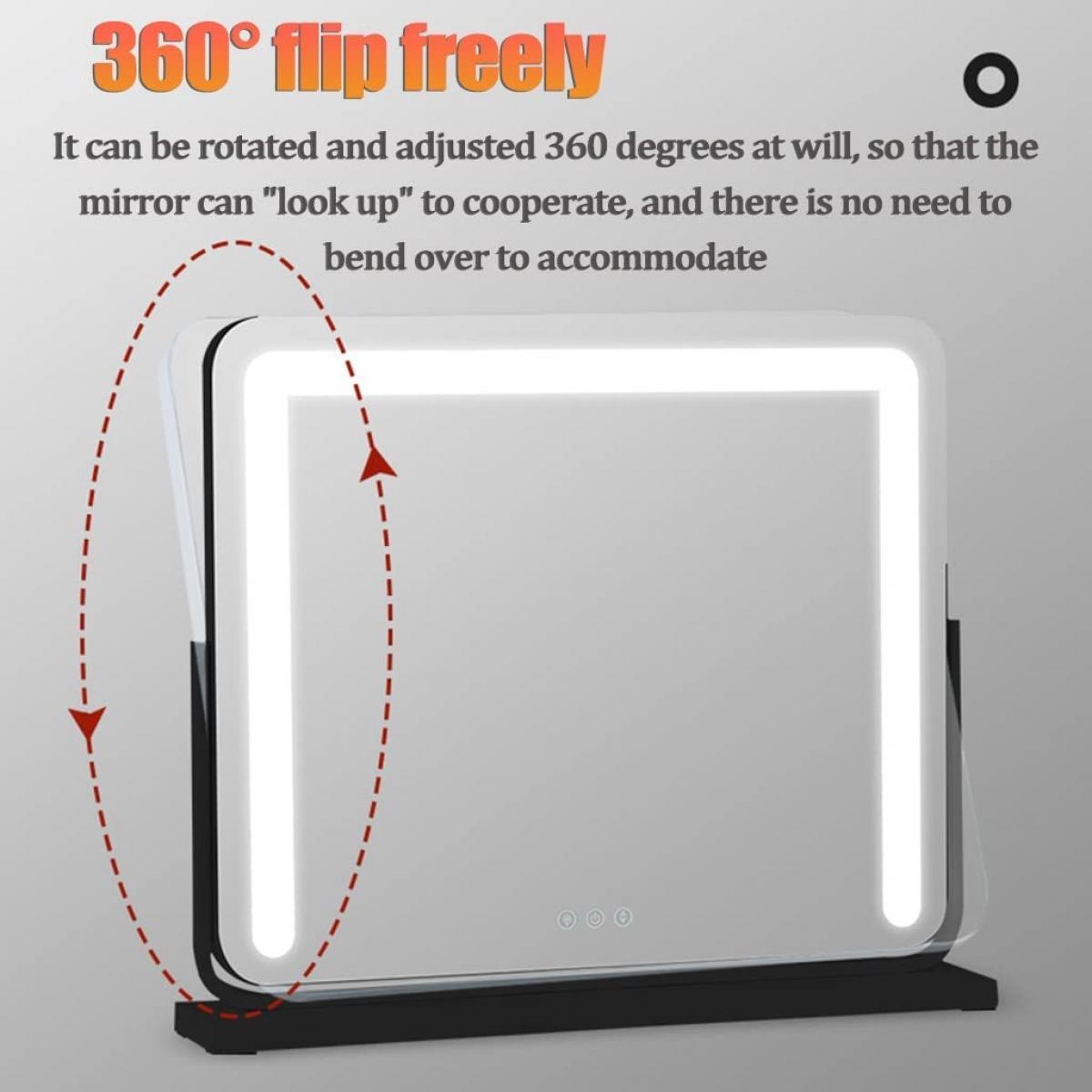 FREYARA Large Makeup Vanity Mirror 50*42cm with LED Lights, 3 Color