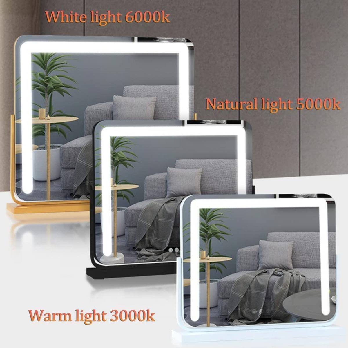 FREYARA Large Makeup Vanity Mirror 50*42cm with LED Lights, 3 Color