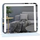 Großer Make-up Kosmetikspiegel 50*42cm mit LED Streifen, 3 Farben Mode, Intelligente Berührung, Einstellbare Helligkeit, EU Plug, Weiß