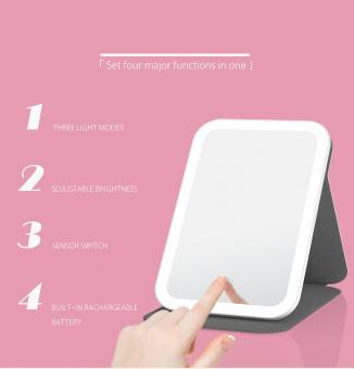 LED Makeup Mirror Foldable, 360° Rotation, 3 Lighting Mode, USB Rechargeable LED Makeup Mirror Foldable, 360° Rotation, 3 Lighting Mode, USB Rechargeable