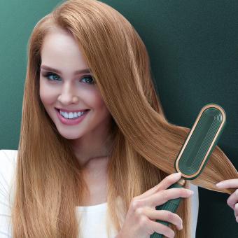 Cepillo eléctrico para el cabello, alisador y rizador multiusos, tecnología PTC de calentamiento rápido de 30 s, carga de enchufe