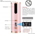 مكواة تجعيد الشعر اللاسلكية أوتوماتيكية ، شاشة LCD ، تسخين سريع مع 5 درجات حرارة ، USB قابلة لإعادة الشحن