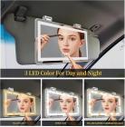 Espejo de maquillaje para parasol de coche, 3 modos de luz, 60 LED, toque inteligente, recargable por USB