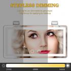 Espejo de maquillaje para parasol de coche, 3 modos de luz, 60 LED, toque inteligente, recargable por USB