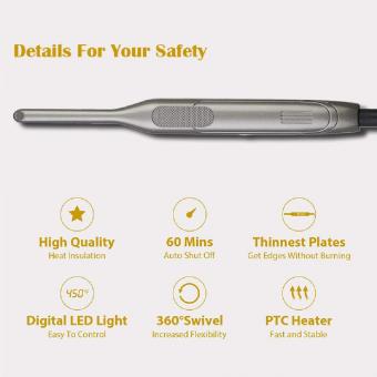 Mini Straightener for Short Hair, 7mm/0.3inch Ultra-Thin Ceramic Plate, 150℃- 232℃ Fast Heating, Plug Charge
