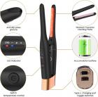 Kabelloser Haarglätter Mini Portable, 0.3inch Gold Titanium Glätteisen für Kurzes, Dünnes Haar, 160°C-200°C 3 Stufen, USB Wiederaufladbar