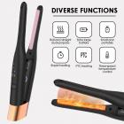 Kabelloser Haarglätter Mini Portable, 0.3inch Gold Titanium Glätteisen für Kurzes, Dünnes Haar, 160°C-200°C 3 Stufen, USB Wiederaufladbar