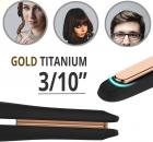 Cordless Hair Straightener Mini Portable, 0.3inch Gold Titanium Flat Iron for Short Thin Hair,160°C-200°C 3 Levels, USB Rechargeable