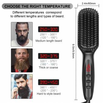Peine alisador de barba para hombres, calentamiento eléctrico, 120 °C-230 °C, 12 niveles de temperatura, iónico antiescaldado, carga de enchufe