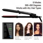 Infrared Steam Hair Straightener, 2" Tourmaline Ceramic Plate, 120℃-230℃ 10 Temps Fast Heating, Plug Charge