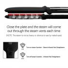 Infrared Steam Hair Straightener, 2" Tourmaline Ceramic Plate, 120℃-230℃ 10 Temps Fast Heating, Plug Charge