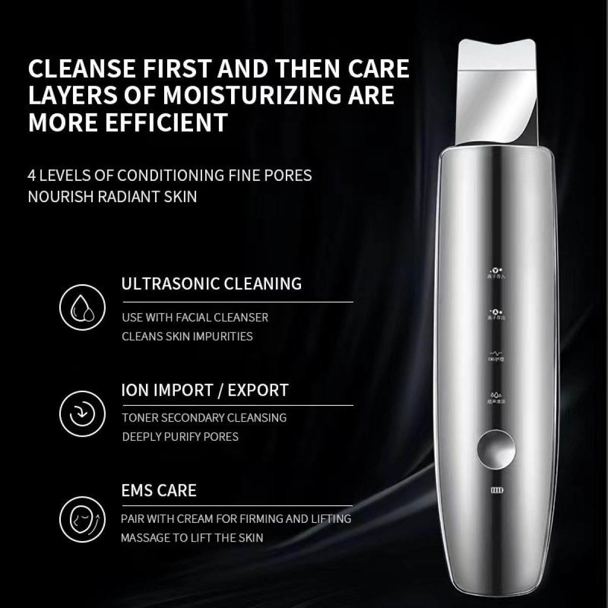 FREYARA Ultrasonic Skin Scrubber EMS 28K High Frequency Cleansing, USB