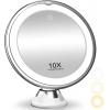 Espejo de maquillaje de 8" 10X con luces, modo de luz de 3 colores, rotación de 360°, alimentado por batería