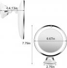 6.7" Makeup Mirror 5X with Lights, 360° Rotation, Battery Powered