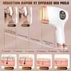 Épilateur Lumière Pulsée, IPL Épilation Laser avec FDA Certifié, 5 Niveaux, 999999 Flashs, Glace Indolore, pour Visage, Corps, Bikini, Aisselles