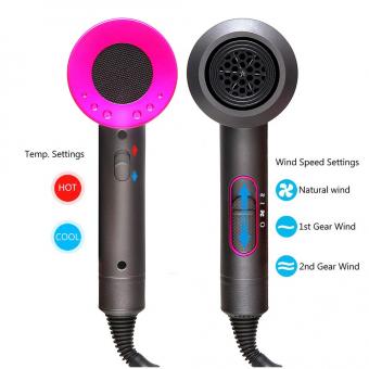 Ionic Hair Dryer, 1800W Fast Dry, 2 Nozzles & 1 Diffuser, 3 Temps & 2 Speed, Plug Charge Ionic Hair Dryer, 1800W Fast Dry, 2 Nozzles & 1 Diffuser, 3 Temps & 2 Speed, Plug Charge