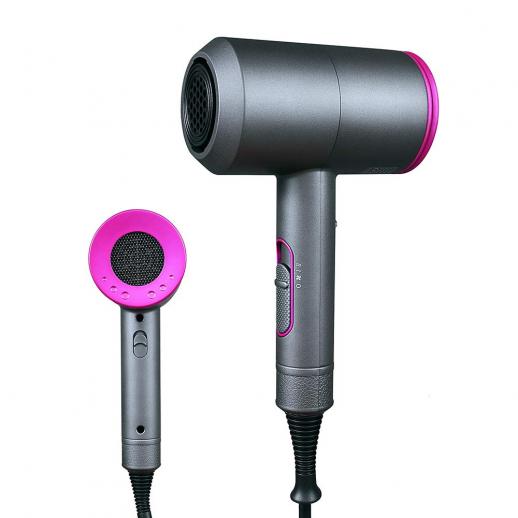 Ionic Hair Dryer, 1800W Fast Dry, 2 Nozzles & 1 Diffuser, 3 Temps & 2 Speed, Plug Charge