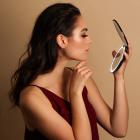 1x/10x Grossissant LED Miroir de Poche pour Voyage, Double Face, USB Rechargeable