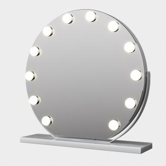 FREYARA Rond Miroir Maquillage pour Coiffeuse 60cm Grand, 3 Couleurs Mode,  Intelligent Contrôle, Rotatif 360°, Luminosité Réglable, EU Plug, Blanc