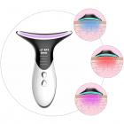 EMS Neck Massager Electric Heated, for Vibration Wrinkles Lifting Tightening, 3 Color Mode, USB Rechargeable
