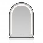 מראת איפור מקושתת עם פס לד, 40*62 ס"מ גדולה, חכם מגע, מצב 3 צבעים, בהירות מתכווננת, טעינת תקע, מעמד שחור