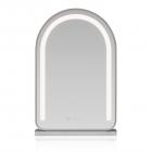 מראת איפור מקושתת עם פס לד, 40*62 ס"מ גדולה, חכם מגע, מצב 3 צבעים, בהירות מתכווננת, טעינת תקע, מעמד כסף