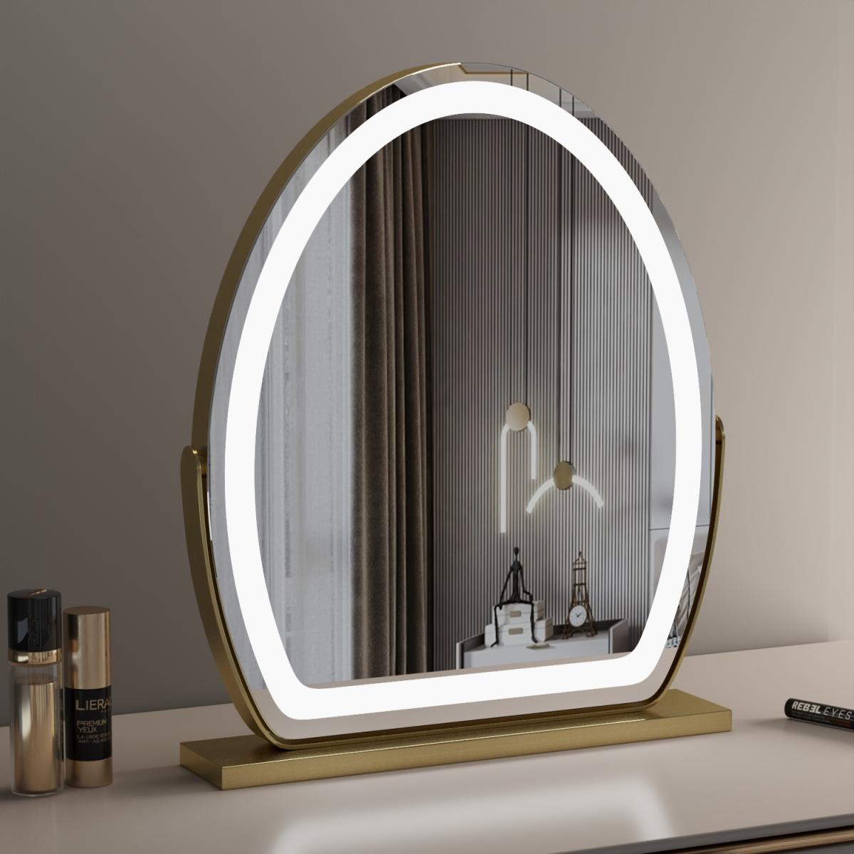 FREYARA Oval Vanity Mirror with LED Strip, 40*50cm Large, Smart Touch ...