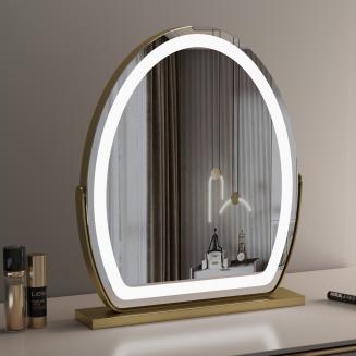 Hollywood spiegel met verlichting, Ovale Make-up Spiegel met 3 Kleuren Modus,  360 Rotatie Hollywood Make-upspiegel, Gouden, 40*50cm Hollywood spiegel met verlichting, Ovale Make-up Spiegel met 3 Kleuren Modus,  360 Rotatie Hollywood Make-upspiegel, Gouden, 40*50cm