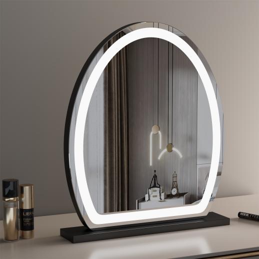 FREYARA Ovale Miroir Maquillage pour Coiffeuse avec LED Bande, 40