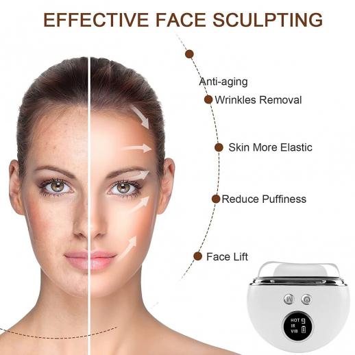 Electric Gua Sha Facial Massage Tool, EMS Microcurrent, 4 Light Mode for Face Lifting Firming Scraping, USB Rechargeable