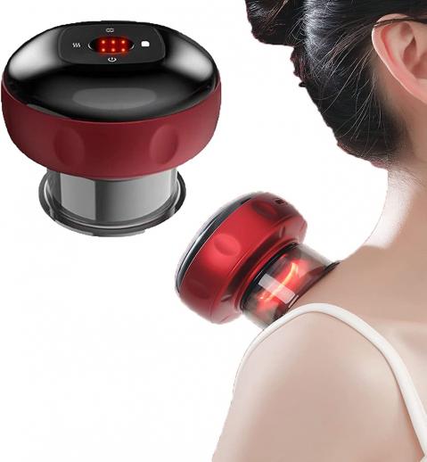 Electric Cupping Massager Baguan Tool, Infrared Heated with 12 Levels Suction, USB Rechargeable