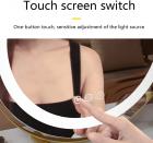 Round LED Vanity Mirror 50cm/20" Large for Bedroom Table, Smart Touch, 3 Light Mode, Adjustable Brightness, 360° Rotation, Plug in to use, Gold Stand