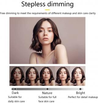 LED Miroir Maquillage avec 3 mode d'éclairage, Toucher Intelligent Miroir de Coiffeuse 360° Rotation, EU Plug, Noir Miroir Coiffeuse LED Miroir Maquillage avec 3 mode d'éclairage, Toucher Intelligent Miroir de Coiffeuse 360° Rotation, EU Plug, Noir Miroir Coiffeuse