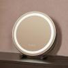 LED Miroir Maquillage pour Coiffeuse Rond 50cm Grand, Toucher Intelligent, 3 mode d'éclairage, Luminosité Réglable, 360° Rotation, EU Plug, Noir