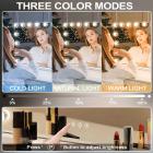 Hollywood make-upspiegel 62 * 54 cm groot, 17 dimbare led-lampen, 3 kleurenmodus, Smart Touch, instelbare helderheid, stekker opladen, witte standaard