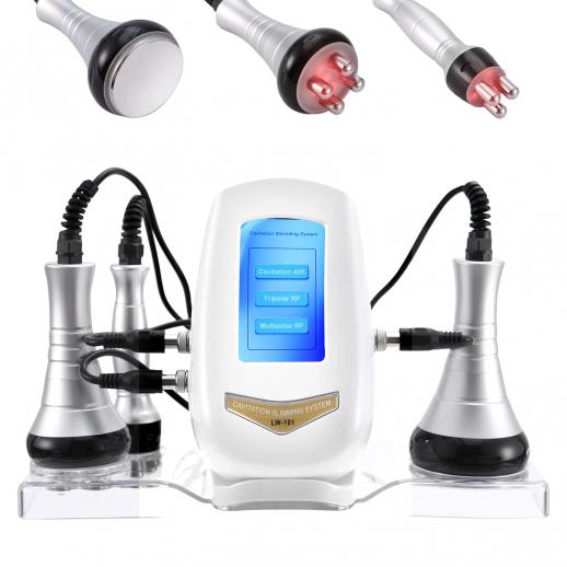 RF Cavitation Machine, Body Sculpting Slimming Device, 3 Massage Heads for Belly Fat, Waist, Arm, Leg, Butt, Plug Charge