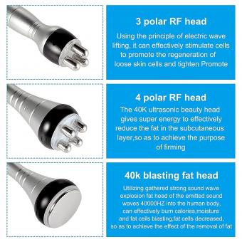 3in1 40K RF Cavitation Machine, Body Sculpting Slimming Device, 3 Massage Heads for Belly Fat, Waist, Arm, Leg, Butt, Plug Charge 3in1 40K RF Cavitation Machine, Body Sculpting Slimming Device, 3 Massage Heads for Belly Fat, Waist, Arm, Leg, Butt, Plug Charge