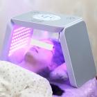 7 Color LED Light Therapy Facial Care Machine, 222 Light Beads with Nano Steam Spray, Photodynamic PDT Light Beauty Instrument, Foldable