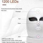 3 Color LED Light Therapy Mask, 1200 Light Beads, Photon Therapy Light Beauty Instrument, USB Chargeable