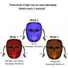 3 Color LED Light Therapy Mask, 1200 Light Beads, Photon Therapy Light Beauty Instrument, USB Chargeable