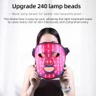 4 Color LED Light Therapy Silicone Mask, 240 Light Beads, Photon Therapy Light Beauty Instrument, USB Chargeable