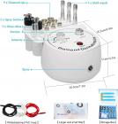 3in1 Professional Diamond Micro Dermabrasion Device for Face Peeling Skin Lifting Tighten Wrinkle, Plug Charge