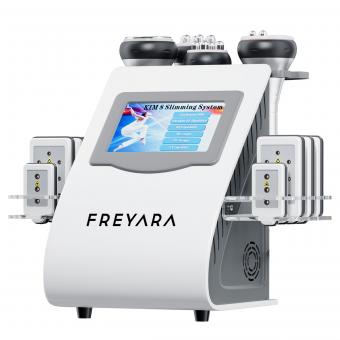 FREYARA Máquina de Cavitación Ultrasónica 40K y Radiofrecuencia RF 6 en 1 con Vacío y Placa Láser para Cuidado Corporal Profesional