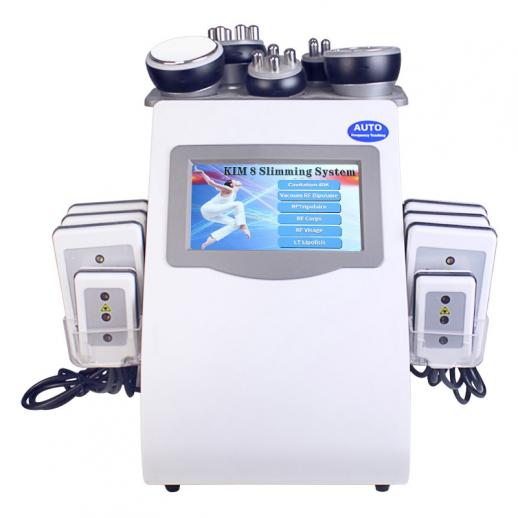 6in1 Cavitation RF Body Slimming Machine, 40K Body Massager for Salon Spa or Home Use, Multifunctional Heads and Pads, Plug Charge