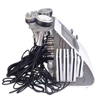 מכונה להרזיית גוף RF 6 ב-1 קאוויטציה, מכשיר לעיסוי גוף 40K לסלון ספא או לשימוש ביתי, ראשים ורפידות רב תכליתיות, טעינת תקע